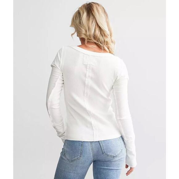 Free People We The Free Daisy Chain Cuff Knit White Long Sleeve Top Size XS - Picture 2 of 7